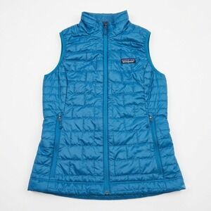 Patagonia Nano Puff Vest Womens XS Blue Full Zip Puffer Insulated Gilet 84247